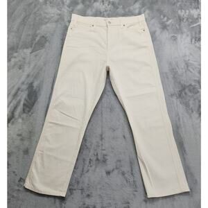 Signature Levi Strauss Jeans Womens 14 Cream Heritage High Rise Straight Stretch